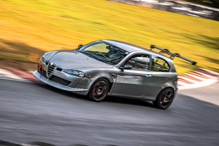 Alfa going around the track